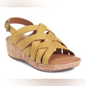 Born Women's Laila Leather Slingback Strap Cork Wedge Sandal 7